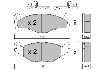 Комплект тормозных колодок (AISIN: BPVW-1007)